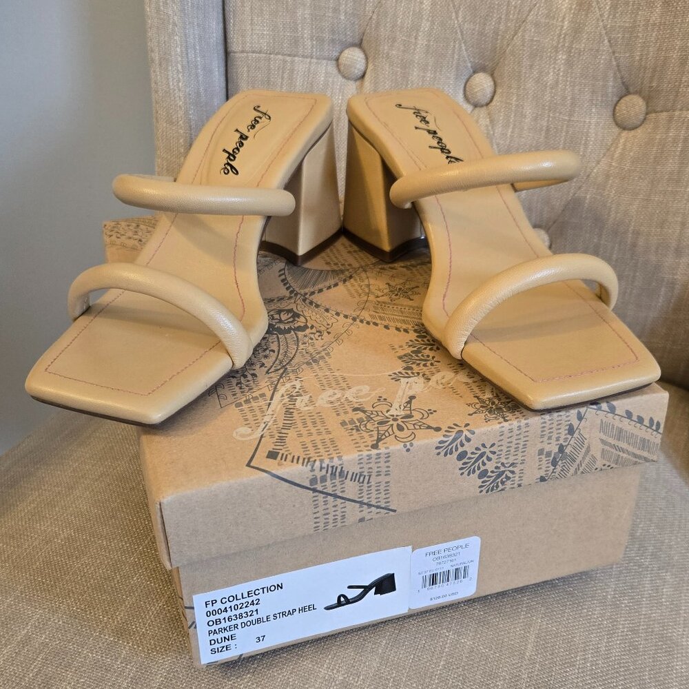 Free People Tan Double Strap Heel Size 37